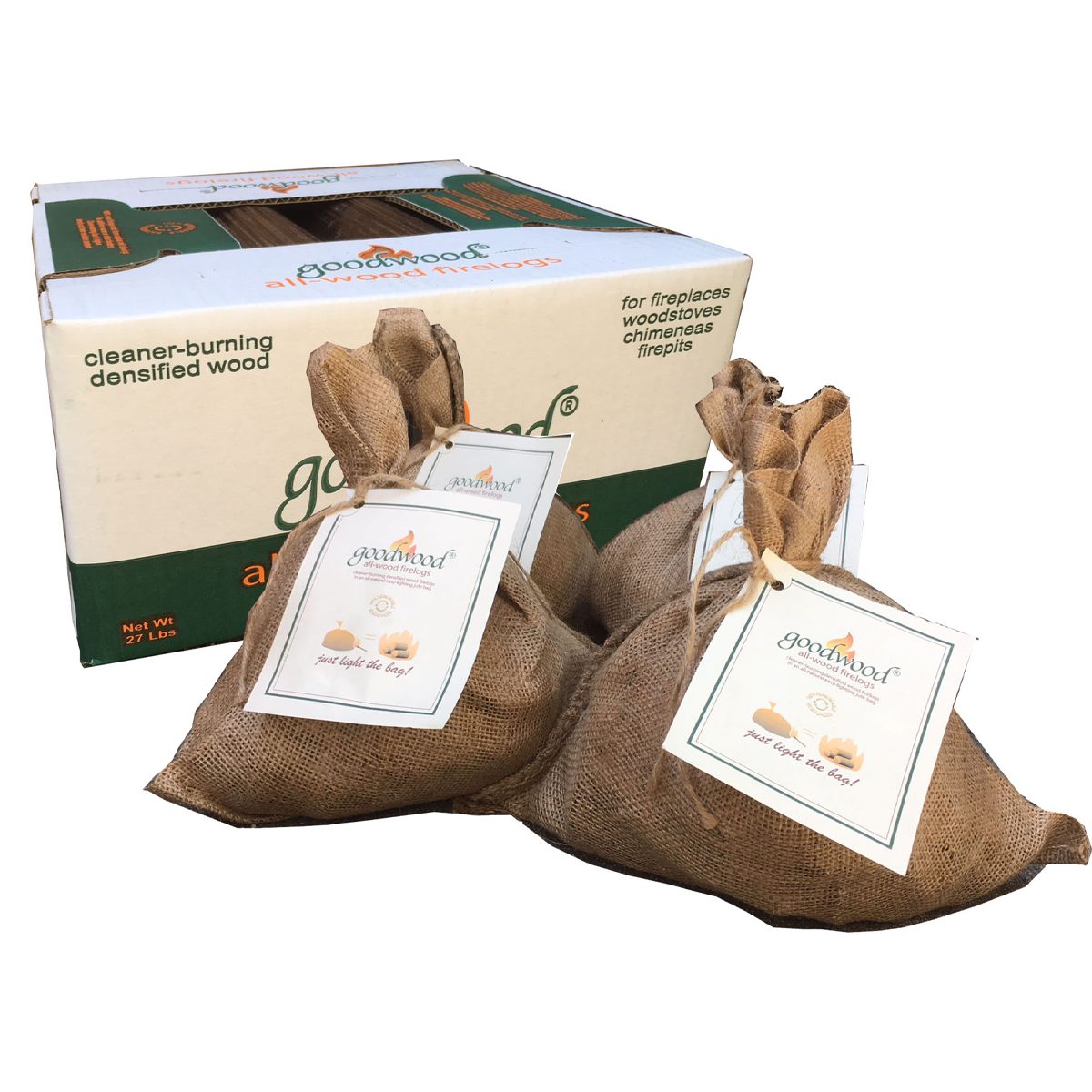 "4 Goodwood Firebags with Extra Logs" - CALIFORNIA ONLY (incl shipping!)